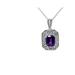 Haus of Brilliance .925 Sterling Silver Purple Amethyst And Diamond Accent Art Deco Style 18" Pendant Necklace - I-J Color, I1-I2 Clarity - White