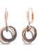 Haus of Brilliance 14k Rose Gold 1.00 Cttw White And Brown Diamond Intertwining Hoops And Circle Dangle Earrings - Pink - OS