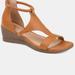 Journee Collection Journee Collection Women's Trayle Sandal Wedge - Brown - 11