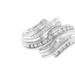 Haus of Brilliance 10K White Gold Round And Baguette Cut Diamond Channel Ring - White - 7