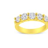 Haus of Brilliance 14K Yellow Gold Plated .925 Sterling Silver 2.0 Cttw Round Brilliant Cut Diamond 10 Stone Anniversary Band Ring - Yellow - 7