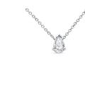 Haus of Brilliance 14K White Gold 1/2 Cttw Lab Grown Pear Shape Solitaire Diamond Pendent 18" Necklace - White - 18
