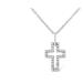 Haus of Brilliance .925 Sterling Silver 3.0 Cttw Round Shape Diamond 1-1/2" Cross Pendant With Box Chain Necklace - White - 18