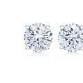 Haus of Brilliance AGS Certified 14K White Gold 1.0 Cttw 4-Prong Set Brilliant Round-Cut Solitaire Diamond Push Back Stud Earrings - White - OS