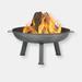 Sunnydaze Decor 34" Fire Pit Cast Iron with Steel Finish Wood-Burning Fire Bowl - Grey - 30"