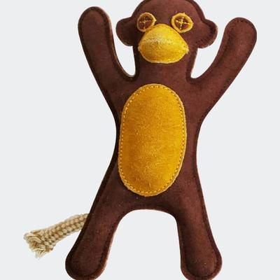 American Pet Supplies Leather Monkey Toy - Brown
