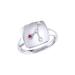 LuvMyJewelry Cancer Crab Ruby & Diamond Constellation Signet Ring In Sterling Silver - Grey - 9