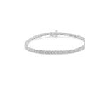Haus of Brilliance 10K White Gold 1.0 Cttw Baguette & Round Diamond Alternating Link Tennis Bracelet - White - 7