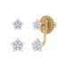 LuvMyJewelry Star Duo Diamond Stud Earrings in 14K Yellow Gold Vermeil on Sterling Silver - Gold