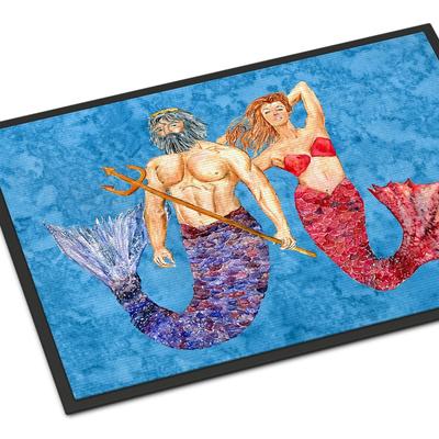 Caroline's Treasures 24 in x 36 in Mermaid and Merman Door Mat Indoor/Outdoor