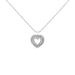 Haus of Brilliance .925 Sterling Silver 1.0 Ctw Diamond Shadow Open Heart Halo 18" Pendant Necklace - I-J Color, I1-I2 Clarity - White