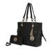 MKF Collection by Mia K Xenia Circular Print Tote Bag With Wallet - 2 Pieces By Mia K - Black