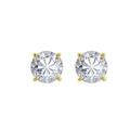 Diamonbliss Solitaire Round Stud Earrings - Yellow - CARAT: 2