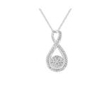 Haus of Brilliance .925 Sterling Diamond Accent Infinity 18 Inch Pendant Necklace - White - 18