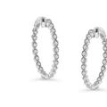 Haus of Brilliance Sterling-Silver Diamond Hoop Earring - White - OS