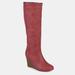 Journee Collection Journee Collection Women's Wide Calf Langly Boot - Red - 10.5