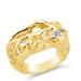 Sterling Forever Sasha CZ & Molten Metal Band Ring - Gold - 7