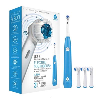 PURSONIC USB Rechargeable Rotary Toothbrush - White