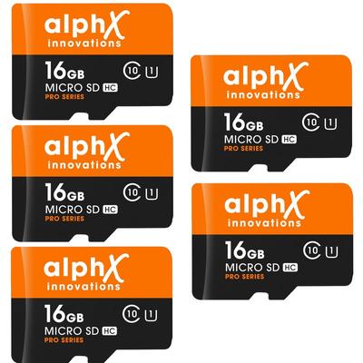 Cheer Collection AlphX 16gb 5 pack Micro SD High Speed Class 10 Memory Cards, Adapter & Sandisk Micro SD Card Reader
