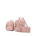 MKF Collection by Mia K Roxane Vegan Leather Womenâ€™s Backpack With Mini Backpack And Wristlet Pouch- 3 Pieces - Pink