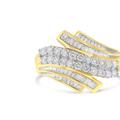 Haus of Brilliance 14K Yellow Gold 1 1/2 Cttw Channel-Set Princess and Baguette-Cut Diamond Bypass Ring Band - Gold - 7