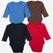 Leveret Baby Cotton Long Sleeves Bodysuits 4-Pack - Blue - 0-3M