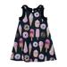 Deux Par Deux Sleeveless Dress With Frill & Print Black Iced Sweets - Black - 5