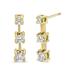 Haus of Brilliance 14K Yellow Gold 1/2 Cttw Round Diamond 3 Stone Graduated Linear Drop Past, Present and Future Stud Earrings - J-K Color, SI1-SI2 Clarity - Yellow