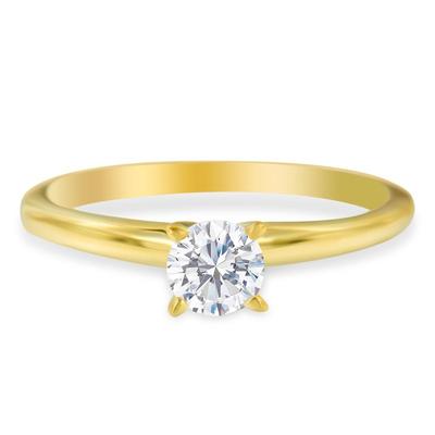 Haus of Brilliance GIA Certified 14k Yellow Gold 1/2 Cttw Diamond Solitaire Engagement Ring - H Color, SI1 Clarity - Size 7 - Yellow - 7