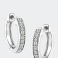 Haus of Brilliance 10K White Gold 1/4 Cttw Shared Prong Set Round-Cut Diamond Beaded Hoop Earrings - White - OS