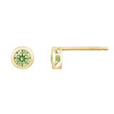 Diamonbliss 10K Solid Gold Birthstone Stud Earrings - Green