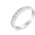 Haus of Brilliance IGI Certified 1/2 Cttw Round Brilliant Cut Diamond 18K White Gold Channel Set Eternity Style Wedding Band Ring - White - 6.5