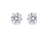 Haus of Brilliance 14K White Gold 1.00 Cttw Round Brilliant-Cut Diamond Classic 4-Prong Stud Earrings with Screw Backs - White - OS