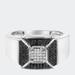 Haus of Brilliance .925 Sterling Silver 3/8 Cttw Composite Enhanced Black and White Diamond Men's Band Ring - Grey - 10