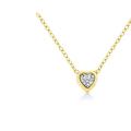 Haus of Brilliance 10K Yellow Gold Plated .925 Sterling Silver 1/10 Cttw Miracle Set Round Diamond Heart Shape 18" Pendant Necklace - Yellow - 6 MM X 6 MM X 2 MM, MIRACLE HEART PENDANT NECKLACE