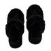 Pudus Recycled Cottontail Flip Flop Slippers - Black - Black - M