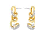 Haus of Brilliance Espira 10K Two Tone Gold Round Cut Diamond Earring - Yellow - 18