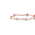 Haus of Brilliance 10k Rose Gold Over Sterling Silver 1.0 cttw Diamond Floral Link Bracelet - Pink - 7