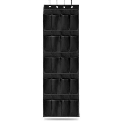 Fresh Fab Finds Over The Door Shoes Rack 20-Pocket Organizer 5-Layer Hanging Storage Shelf for Kids Shoes Closet Cabinet Slippers Small Toys - Black