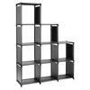 Fresh Fab Finds Cube Storage Organizer 9 Cubes Closet Shelves Cabinet Bookcase Non-Woven Fabric Cube Shelf For Living Room Bedroom Office - Black