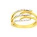 Haus of Brilliance 10K Yellow And White Gold 1/10 Cttw Baguette And Round-Cut Diamond Bypass Ring - Yellow - 7