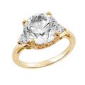 Diamonbliss Round CZ Engagement Ring - Yellow - 9