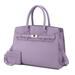 MKF Collection by Mia K Calla Vegan Leather Womenâ€™s Satchel Bag With Credit Card Holder - 2 Pieces - Purple