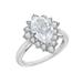 Diamonbliss Pear CZ Halo Ring - Grey - 10