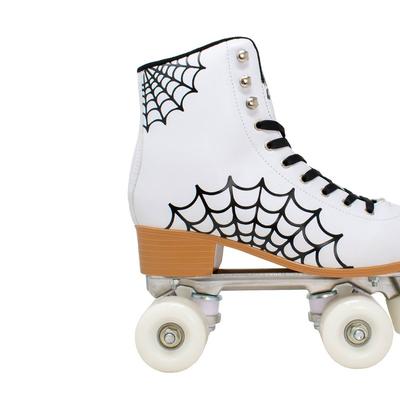 Cosmic Skates Spider Web Print Roller Skates - White - 8