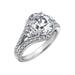 Diamonbliss 100-Facet Oval Cut With Half Moon Side Stones Split Shank Ring - Grey - 8