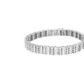 Haus of Brilliance 14K White Gold 4 7/8 Cttw Baguette & Round Brilliant-Cut Diamond Channel- & Prong-Set Tennis Bracelet - White - 7