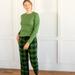 Leveret Womens Print Flannel Pajama Sets - Black - L