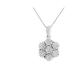 Haus of Brilliance .925 Sterling Silver 1/5 cttw Diamond Flower Pendant Necklace - White - 18