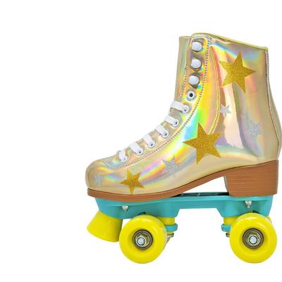 Cosmic Skates Girls Gold Glitter Iridescent Skates - Gold - 2